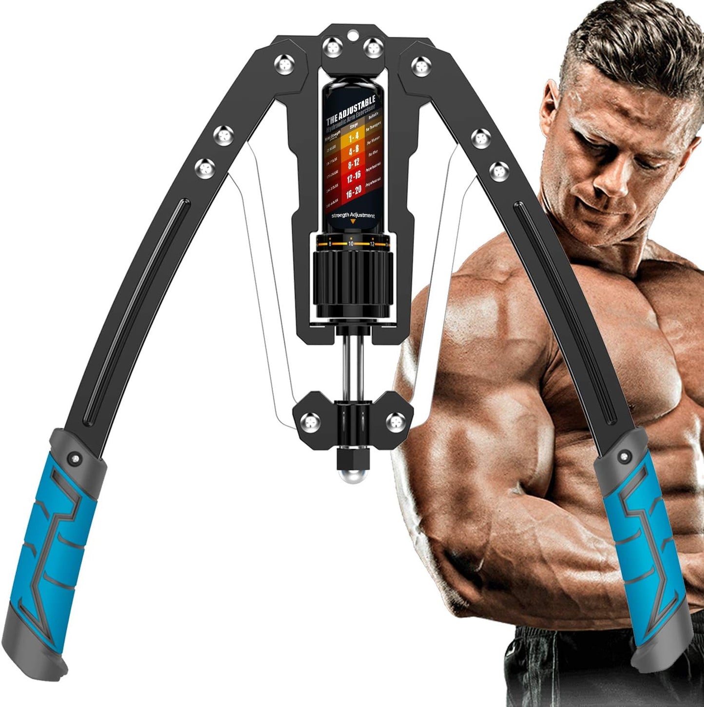 Adjustable Hydraulic Power Twister Arm Exerciser – 22-440lbs Strength Training Equipment for Home Gym, Chest & Shoulder Workout