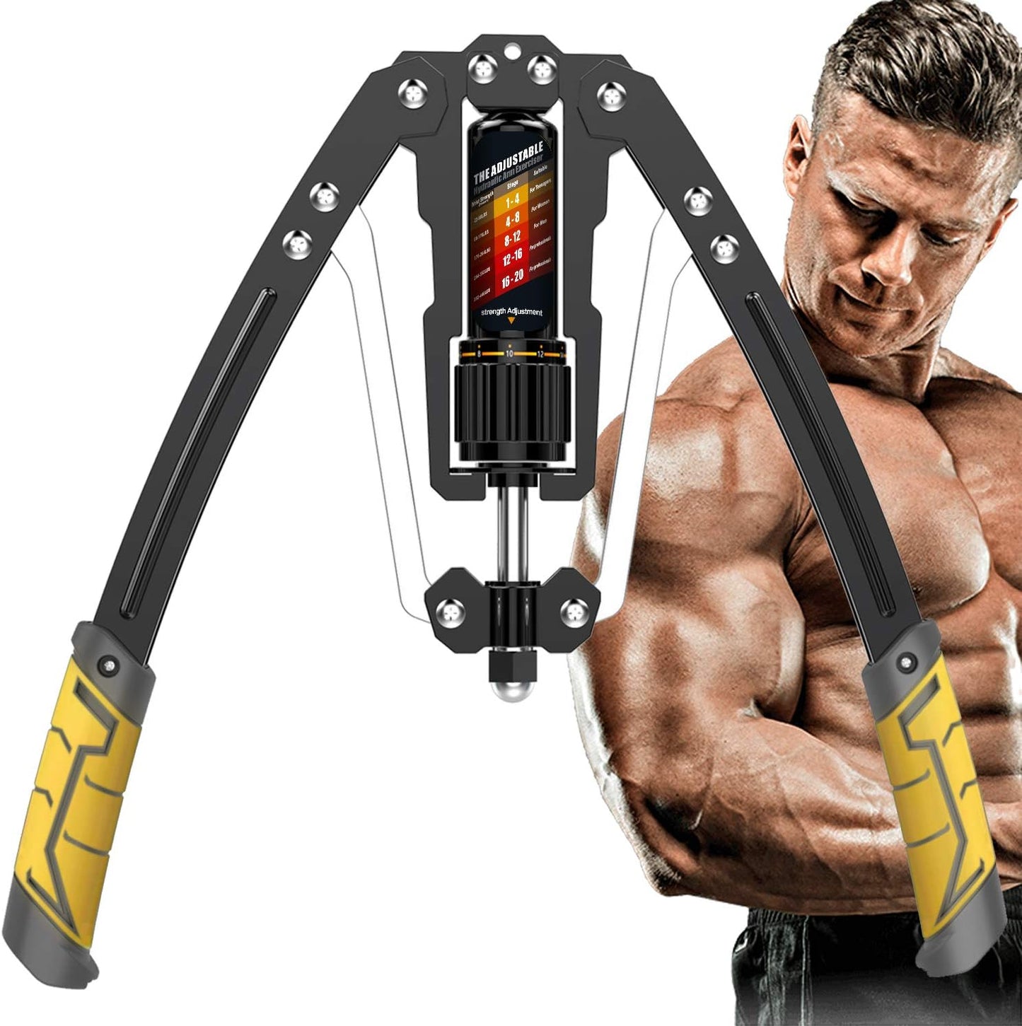 Adjustable Hydraulic Power Twister Arm Exerciser – 22-440lbs Strength Training Equipment for Home Gym, Chest & Shoulder Workout