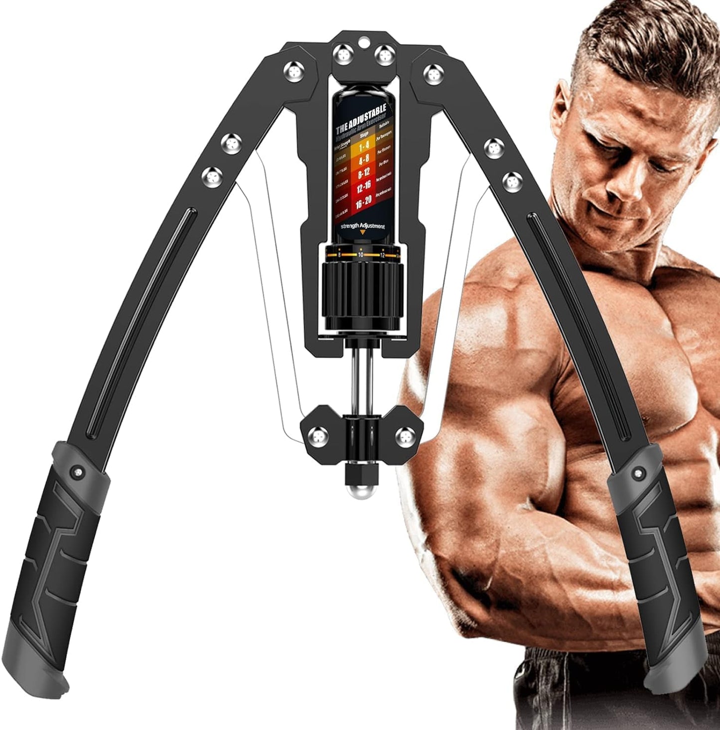 Adjustable Hydraulic Power Twister Arm Exerciser – 22-440lbs Strength Training Equipment for Home Gym, Chest & Shoulder Workout