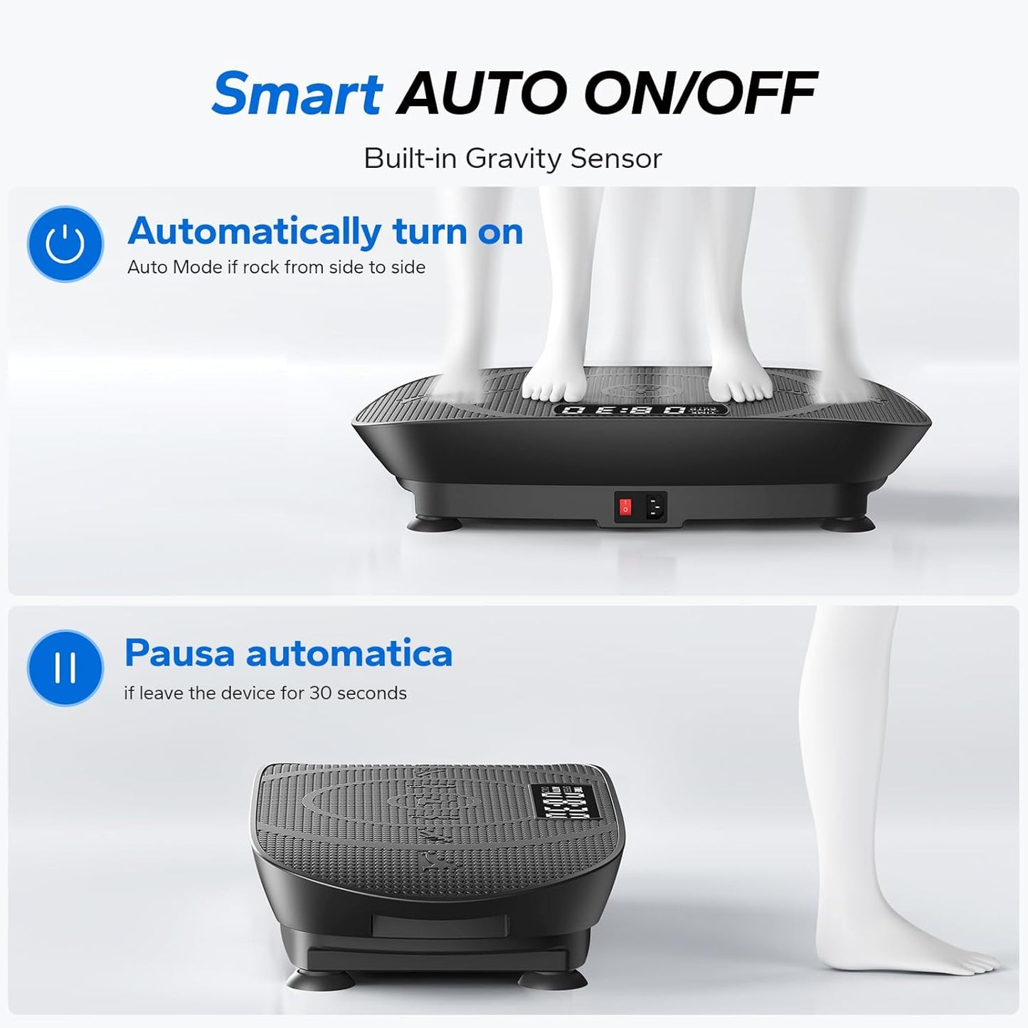 Vibration Plate Exercise Machine – Whole Body Workout Platform with Bluetooth & Silicone Pedal, Auto Mode for Home Fitness