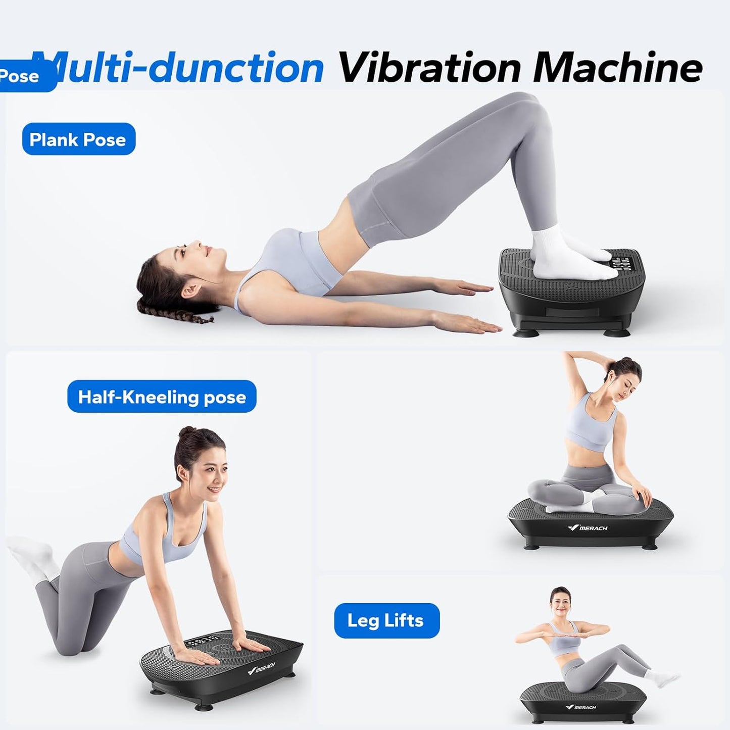 Vibration Plate Exercise Machine – Whole Body Workout Platform with Bluetooth & Silicone Pedal, Auto Mode for Home Fitness