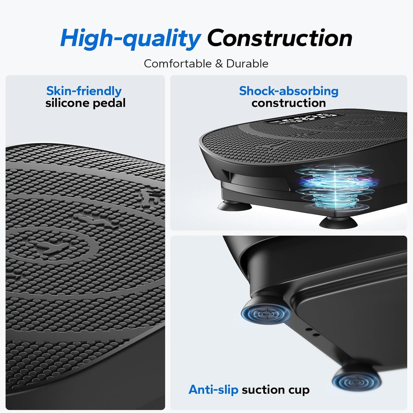 Vibration Plate Exercise Machine – Whole Body Workout Platform with Bluetooth & Silicone Pedal, Auto Mode for Home Fitness