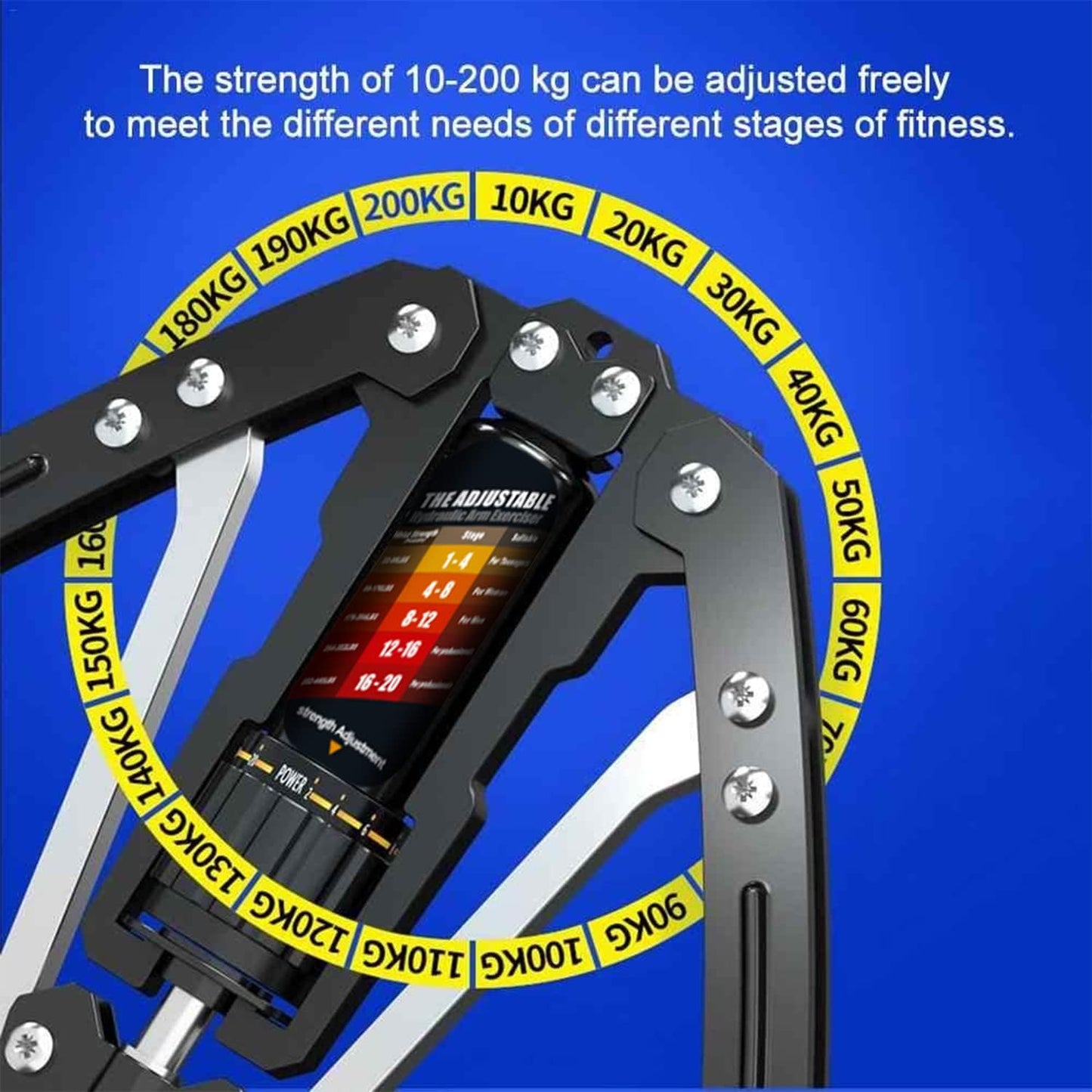 Adjustable Hydraulic Power Twister Arm Exerciser – 22-440lbs Strength Training Equipment for Home Gym, Chest & Shoulder Workout
