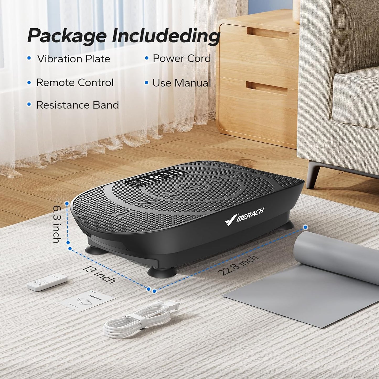 Vibration Plate Exercise Machine – Whole Body Workout Platform with Bluetooth & Silicone Pedal, Auto Mode for Home Fitness